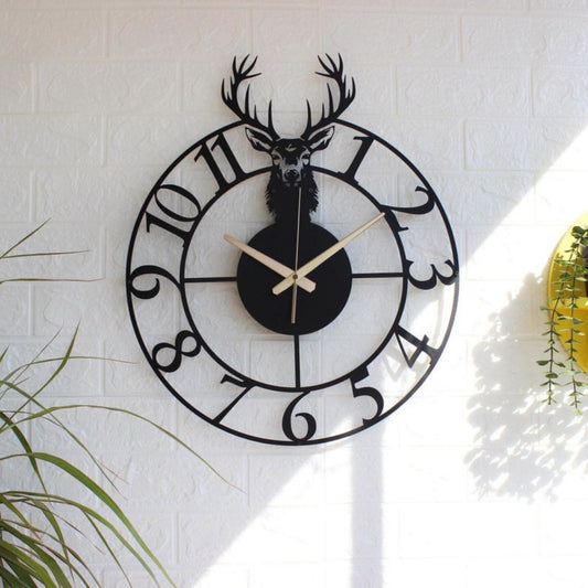 Premium Silent & Modern Deer Wall Clock
