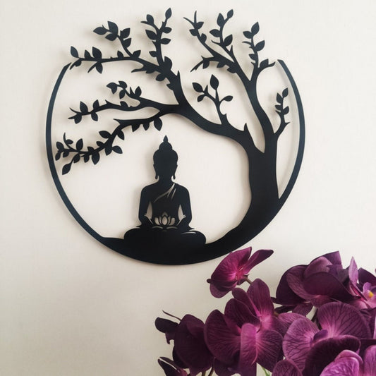 Black Buddha Metal Home Decor