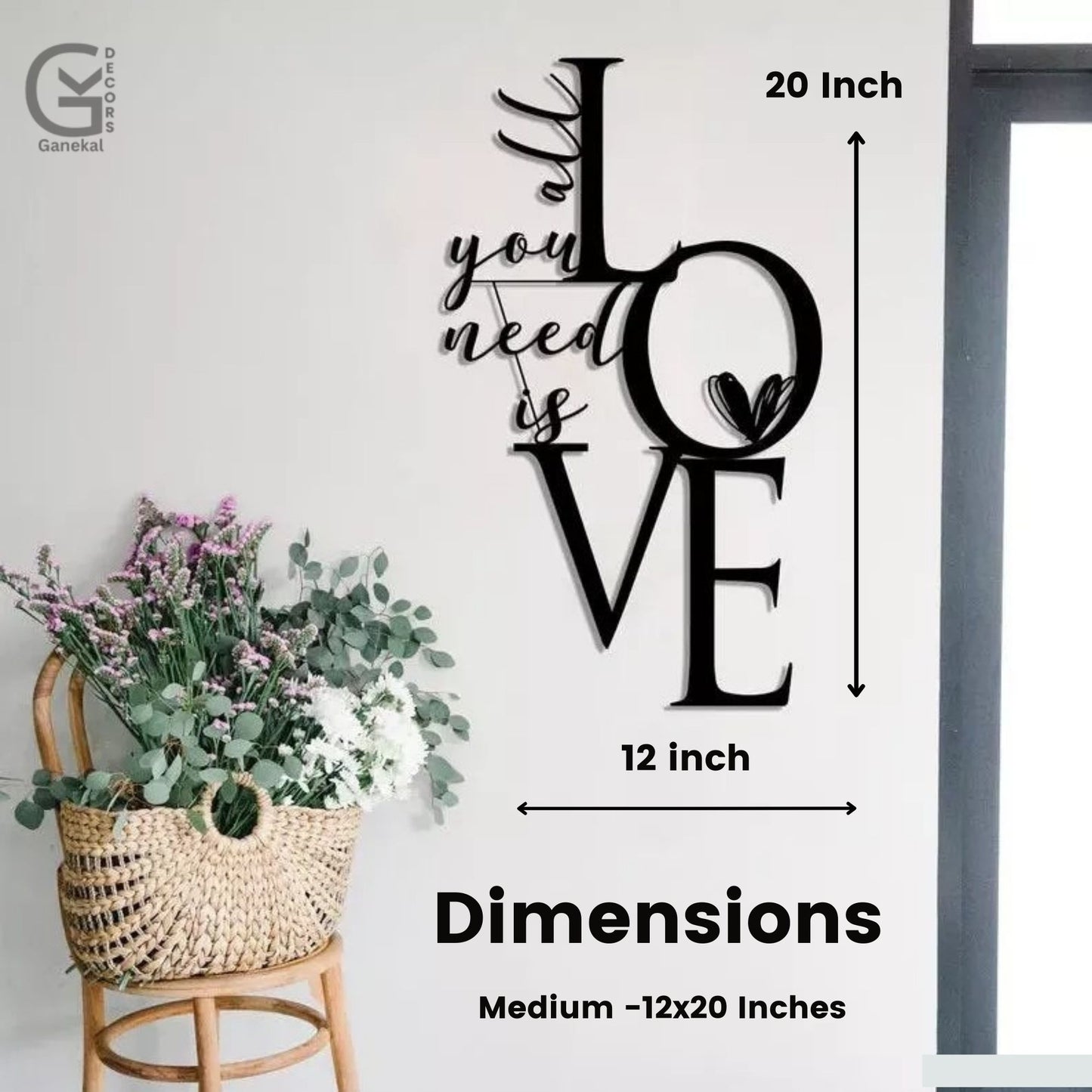 All You Need Is Love Metal Wall Hanging