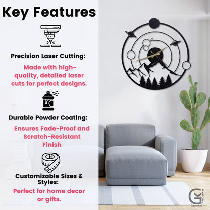 Modern Galaxy Minimalist Metal Wall Clock