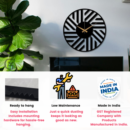 The Stylish Metal Design Elegant Analog Wall Clock