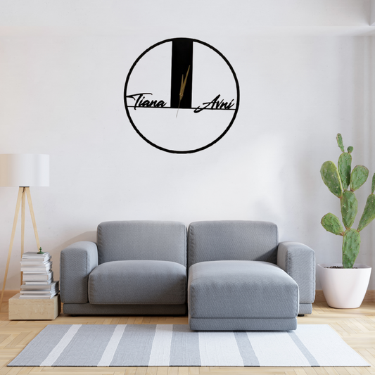 Stylish Customized Couple Metal Analog Wall Clock