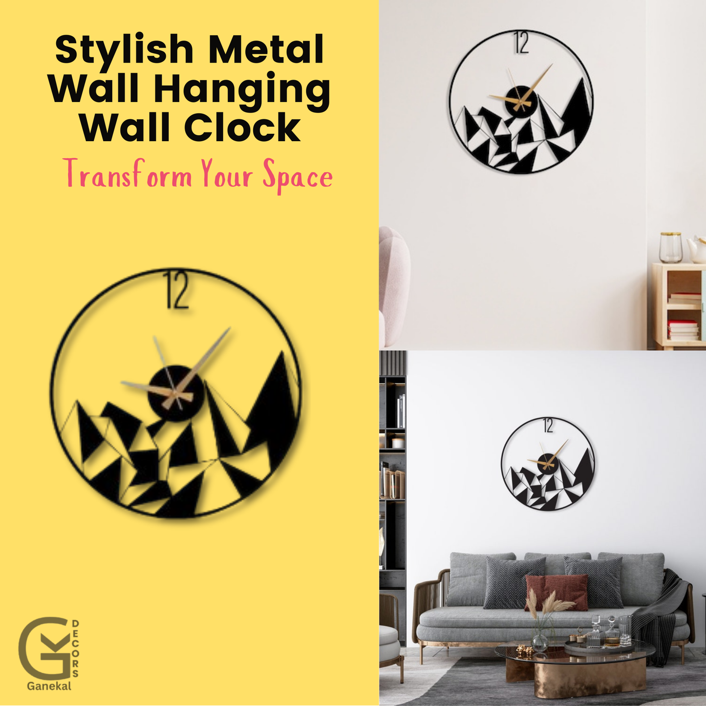 The Stylish Metal Design Elegant Analog Wall Clock