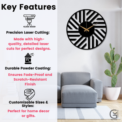 The Stylish Metal Design Elegant Analog Wall Clock