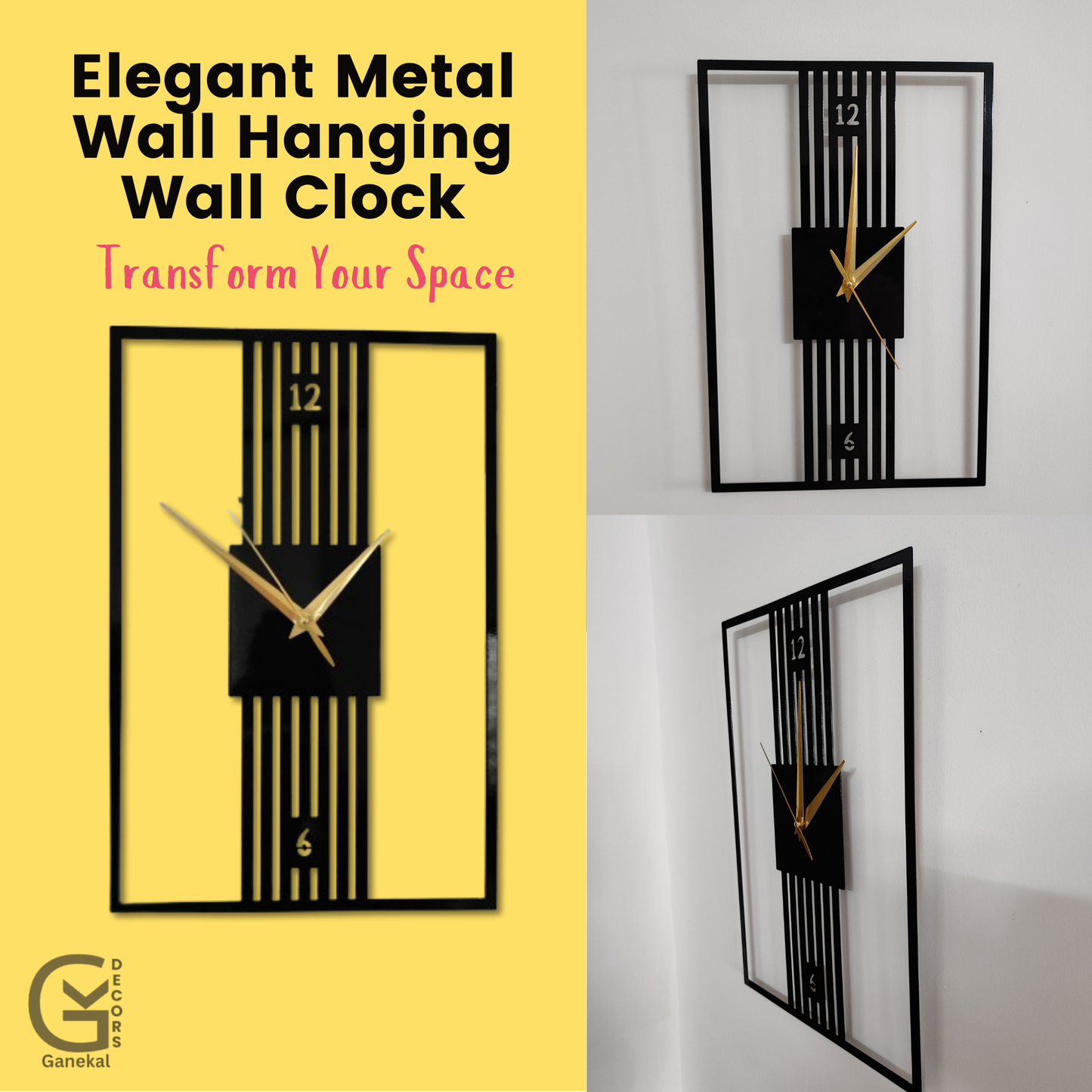 RAPHINE Design Premium Metal Analog Wall Clock