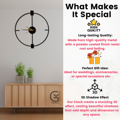 Grande Design Elegant Metal Analog Wall Clock