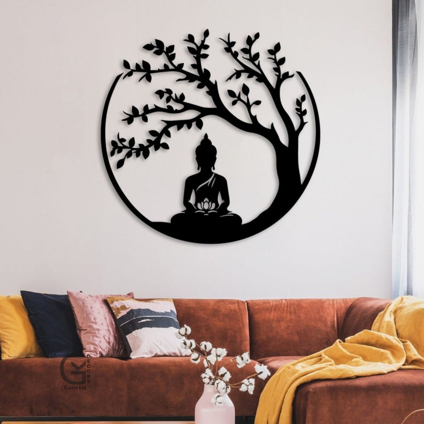 Black Buddha Metal Home Decor
