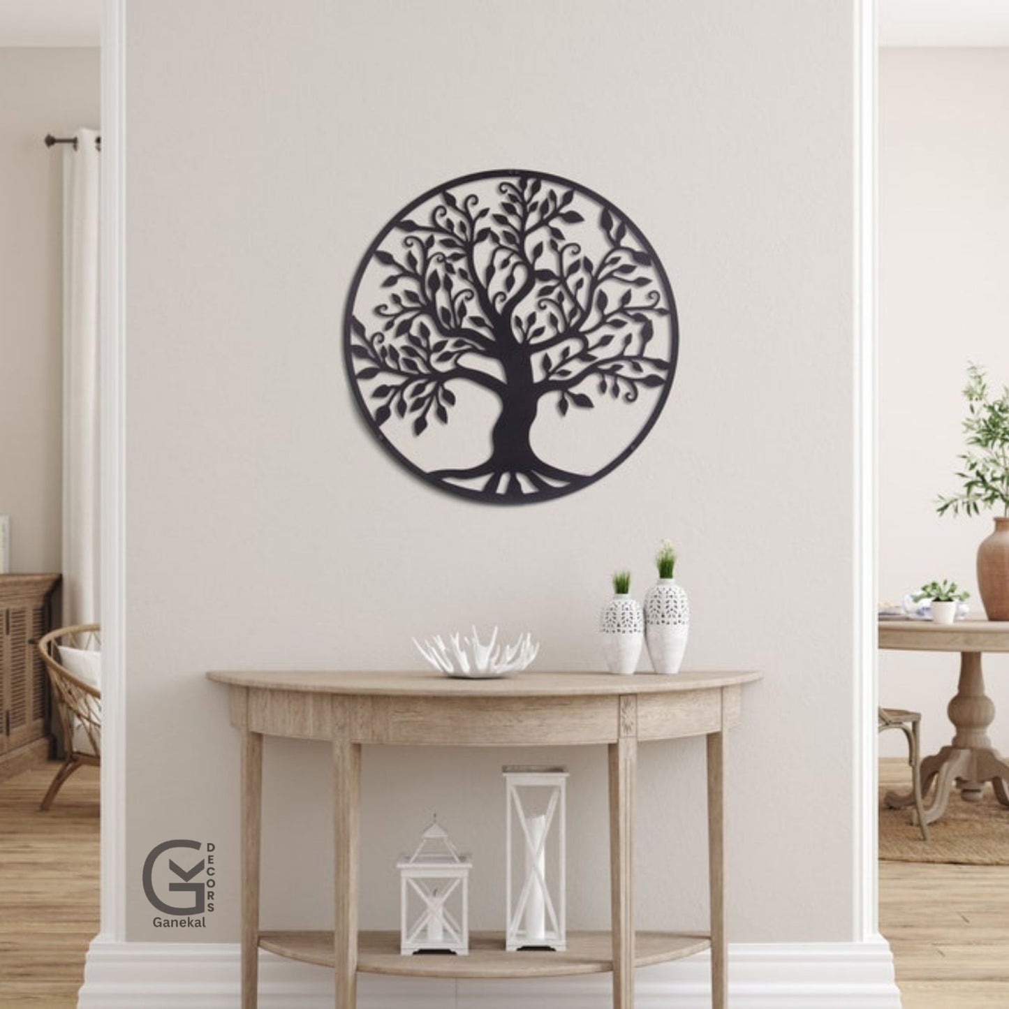 Decorative Round Tree with Bird Design Wall Hanging