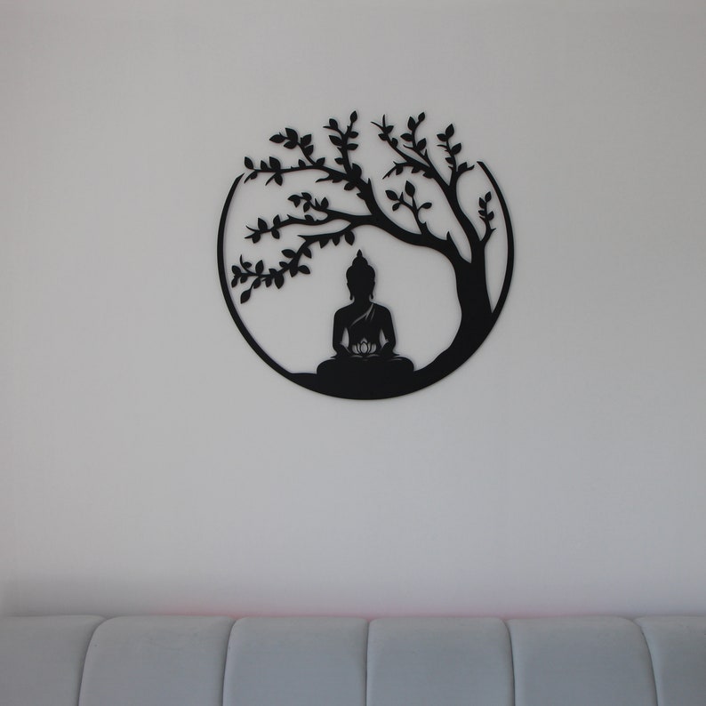 Black Buddha Metal Home Decor