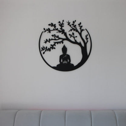 Black Buddha Metal Home Decor