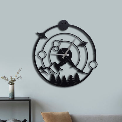 Modern Galaxy Minimalist Metal Wall Clock