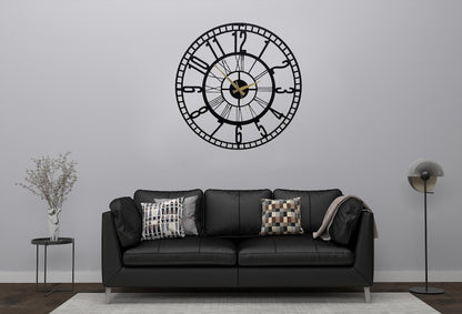 Stylish Big Metal Wall Clock for Living Room