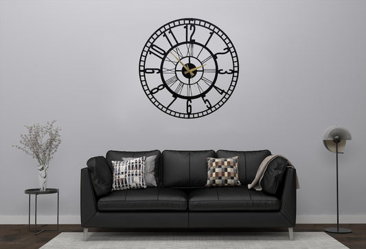 Stylish Big Metal Wall Clock for Living Room