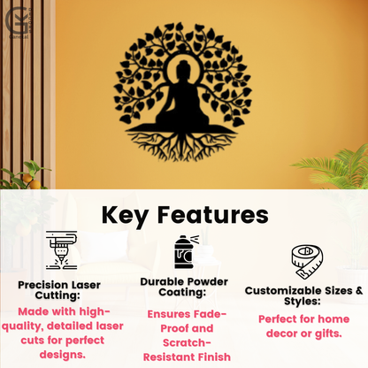 Spiritual Buddha Metal Wall Art Home Decor