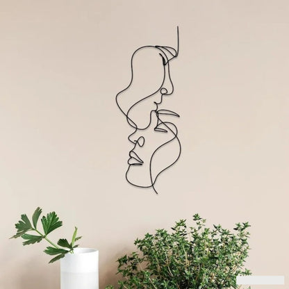 Abstract Face Line Art for Living Room Decor