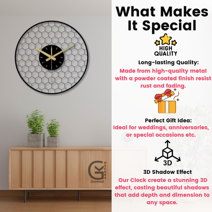 Premium Modern Honeycomb Design Wall Clock