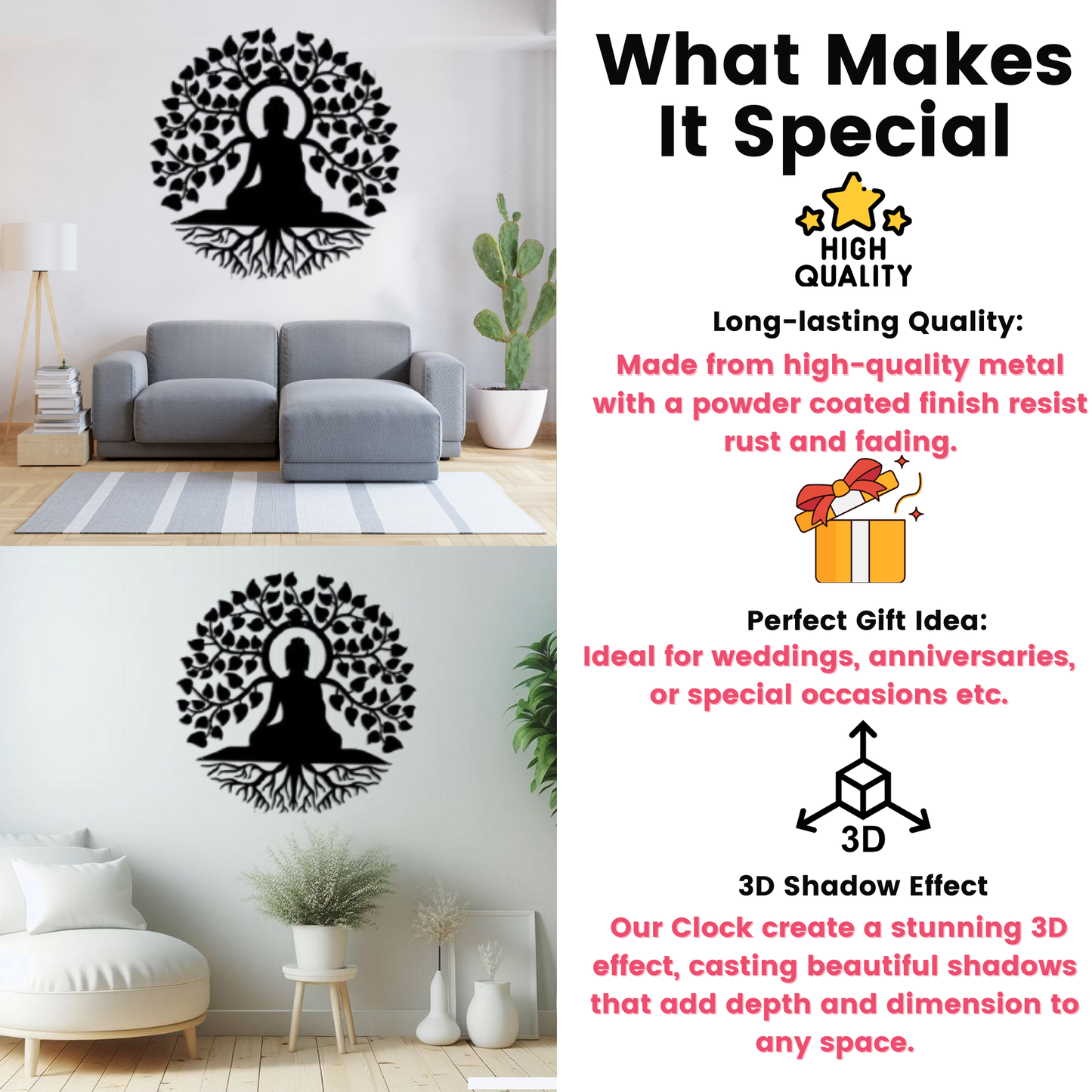 Spiritual Buddha Metal Wall Art Home Decor