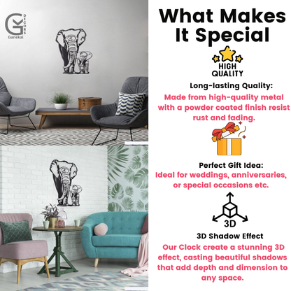 Premium Elephant Metal Wall Hanging Decor