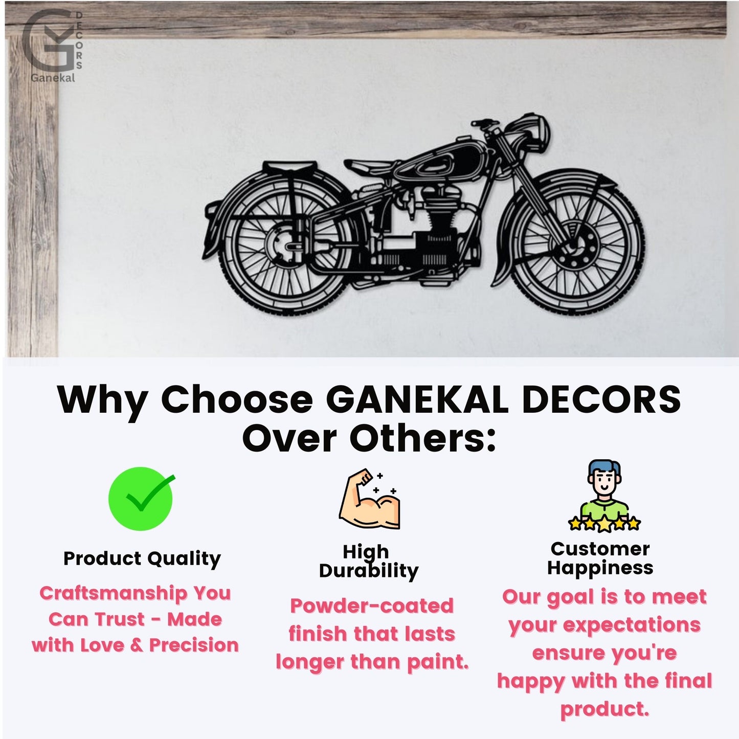 Retro Bike Metal Wall Decor for Home