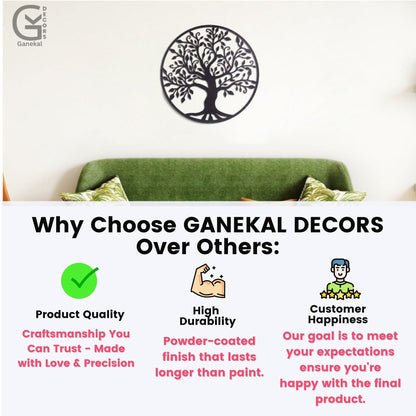 Decorative Round Tree with Bird Design Wall Hanging