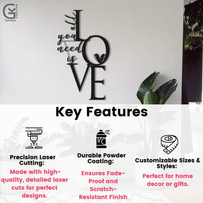 All You Need Is Love Metal Wall Hanging