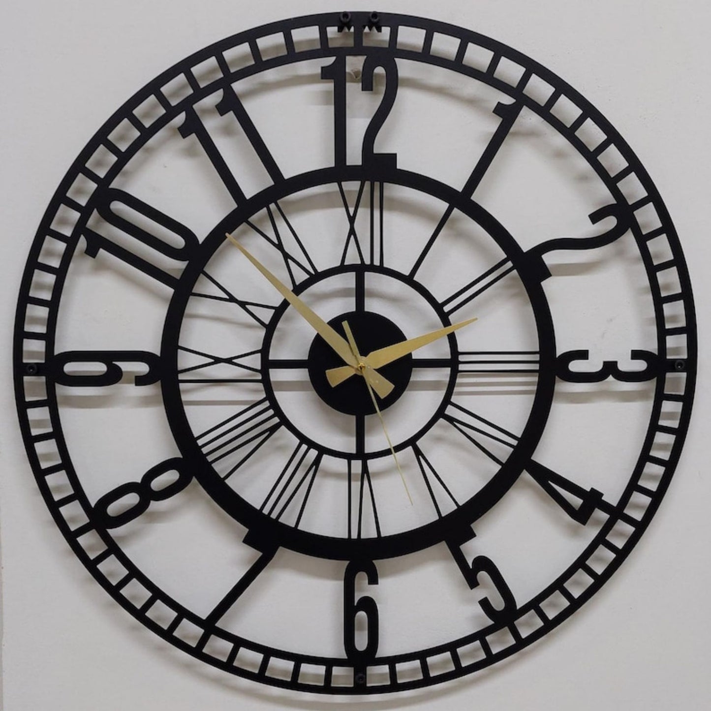 Stylish Big Metal Wall Clock for Living Room