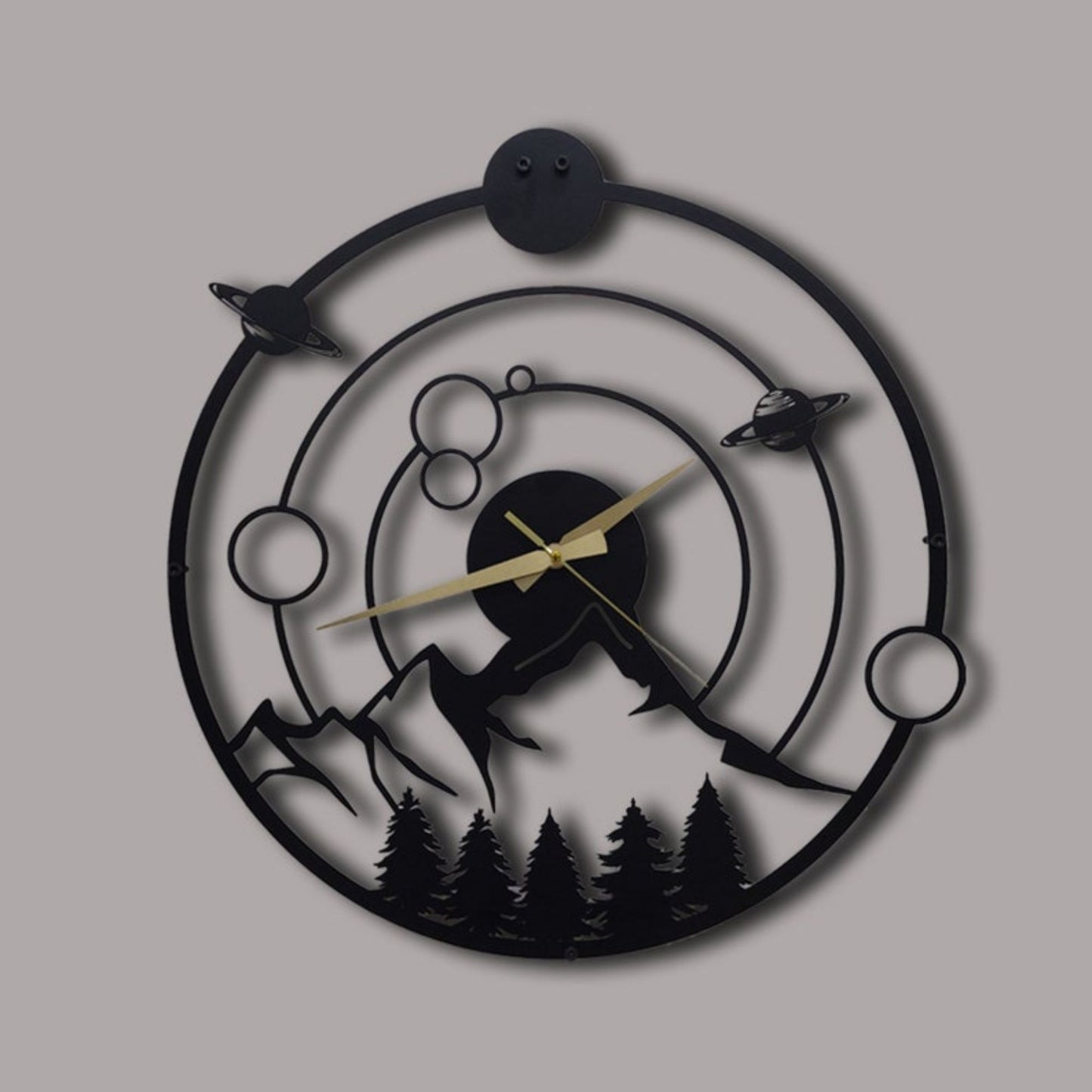 Modern Galaxy Minimalist Metal Wall Clock