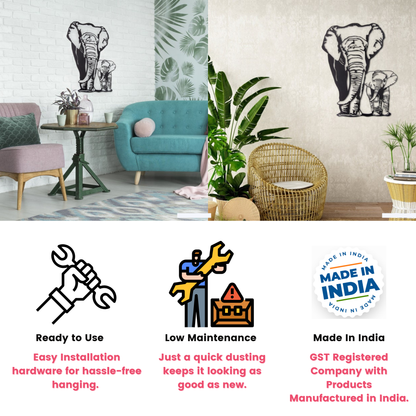 Premium Elephant Metal Wall Hanging Decor