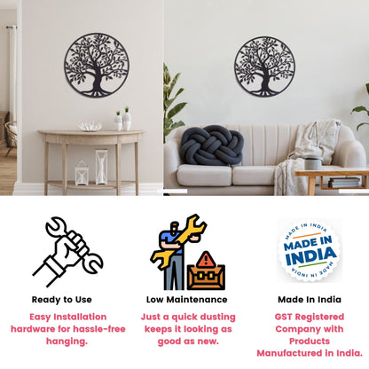 Decorative Round Tree with Bird Design Wall Hanging