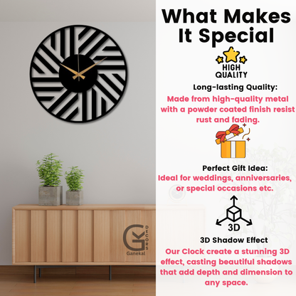 The Stylish Metal Design Elegant Analog Wall Clock