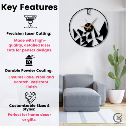 The Stylish Metal Design Elegant Analog Wall Clock