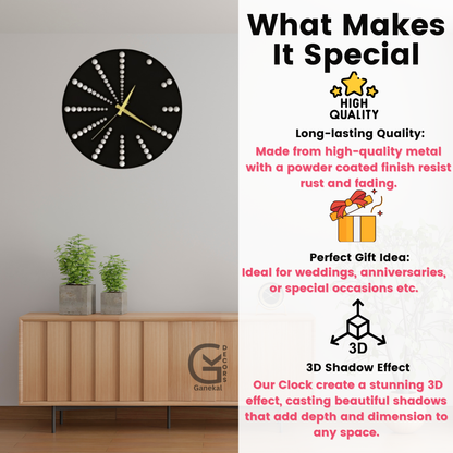 STYLO Design Elegant Metal Analog Wall Clock
