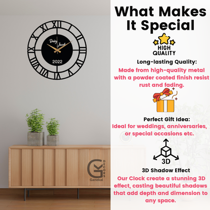 Customized Name Metal Analog Wall Clock