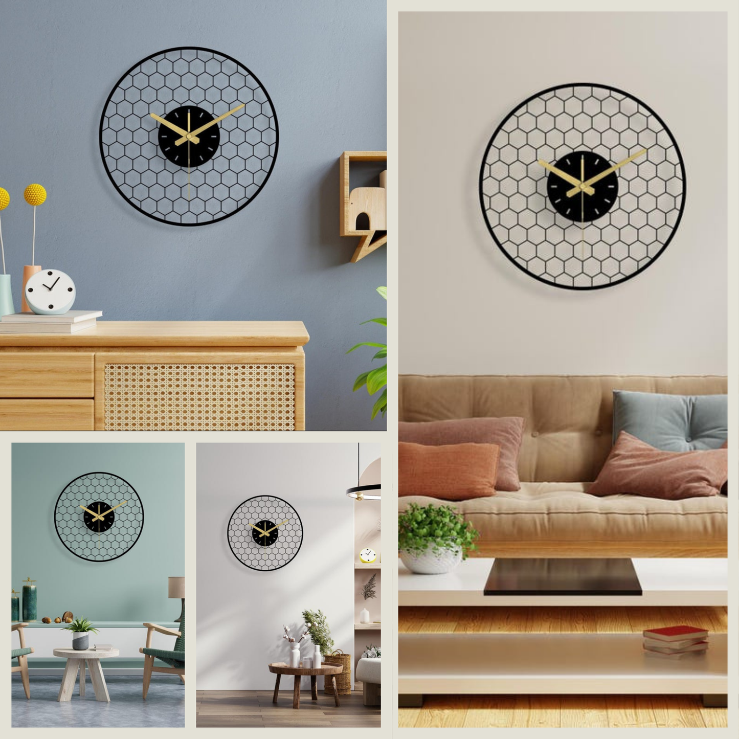 Premium Modern Honeycomb Design Wall Clock